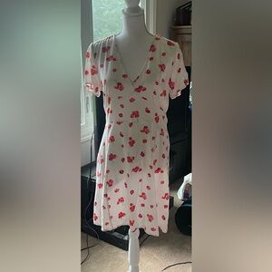 White sundress with poppies size 12